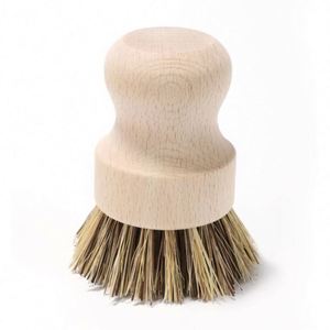 Natural Wooden Kitchen Palm Pot Cleaning <b>Brush</b> Portable Beech Wood Dishes <b>Scrub</b> <b>Brush</b> - Product Image 4