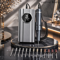 Vantrend Beauty - Perceuse à ongles professionnelle sans fil 45000 tr/min, lime à ongles électrique portable avec écran LED pour salon de manucure (Royaume-Uni)