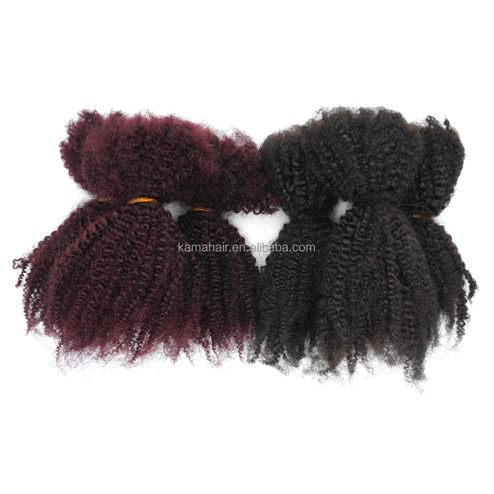 KAMA 100% Remy Indian Human Hair Braiding Hair Wholesale 4C Cheveux Naturel High Quality Soft Afro Kinky Curly Machine Double Detail Section 4