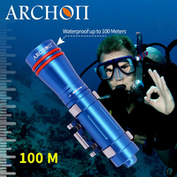 Lampe de poche de plongée ARCHON D2A 450 Lumens 100m Casque sous-marin double face et masque de plongée Lampe torche de recherche et de sauvetage