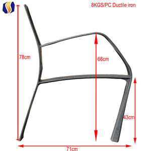 مقعد حديقة كلاسيكي من الخشب والحديد الزهر مع أرجل - Product Image 6