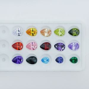YINGMA Alta qualidade gemstone sintético 5x7mm /8x10mm cz pedras 15 cores por conjunto pêra cortar zircônia cúbica para verificação de cores - Product Image 4