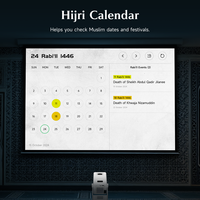 Proyektor Pintar Kontrol Suara dengan Jam Sholat, Pemutar Al-Quran, Bluetooth 5.4, WiFi 6 untuk Hiburan Rumah Muslim