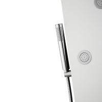 Colonne de douche murale thermostatique LANO en alliage d'aluminium blanc avec jets pluie, d'impulsion et de massage – Gamme Luxe