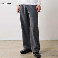 Pantalon décontracté personnalisé pour homme – Teint uni, respirant, anti-boulochage, taille mi-haute, coupe droite – Idéal pour le travail