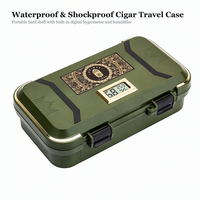 Étui à cigares portable, étanche, antichoc, humidor de voyage grande capacité, thermo-hygromètre numérique, humidificateur, mousse double couche