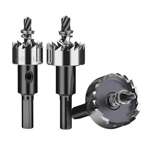 Mata Bor Huhao Carbide Tip TCT, Mata Bor Lubang 12-80mm, Set Mata Bor Lubang untuk Pengeboran Logam <span class=keywords><strong>Stainless</strong></span> <span class=keywords><strong>Steel</strong></span> dan Paduan Logam - Product Image 3