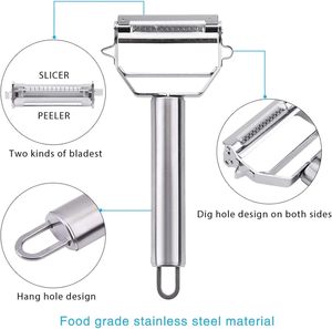 Trend Multifunctional Stainless Steel Manual <b>Vegetable</b> Julienne Potato Peeler Non-Stick Reusable Microwave Safe Portable - Product Image 2