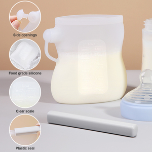 Récipient réutilisable anti-fuite pour aliments frais Sacs de <span class=keywords><strong>congélation</strong></span> pour le stockage du <span class=keywords><strong>lait</strong></span> <span class=keywords><strong>maternel</strong></span> en silicone de qualité alimentaire sans Bpa - Product Image 4