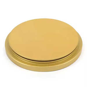 Emballage en vrac forme tournée ronde revêtement en bambou Logo personnalisé MDF de haute qualité marque OEM couvercle couleur or pour bocal à bougie en verre - Product Image 5