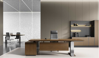 Bureau de direction en forme de L moderne, luxueux et durable avec construction en MFC pour patron, directeur, PDG