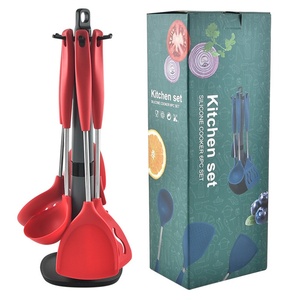 Wholesale Silicone Kitchen <b>Utensil</b> <b>Set</b> <b>Utensil</b> Cooking Tools Silicon Cooking <b>Utensil</b> <b>Set</b> with Holder - Product Image 2
