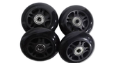 Roues de patins à roulettes YSMLE en PU noires avec roulements, prix de gros, haute qualité, grande réduction