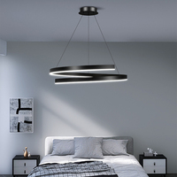 Salon hôtel cercle suspendu suspension Villa escalier multi-anneaux or luxe rond aluminium brossé lampe lustre
