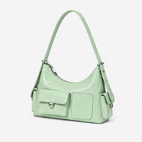Sac à bandoulière pour femme OEM personnalisé, sac rétro sous le bras, sac en PU multi-poches, fermeture éclair, design urbain et simple