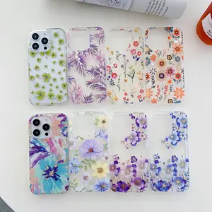 2023 para iPhone IMD Flower Case Soft Slim Funda protectora trasera para iPhone 15 14 13 12 11 Phone Case IMD Print