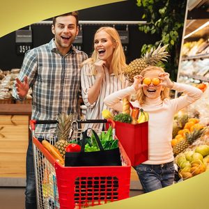 Sacs fourre-tout réutilisables en non-tissé 12,6 x 6,3 x 11,8 pouces rouge et noir pour les courses, les événements commerciaux - Product Image 2
