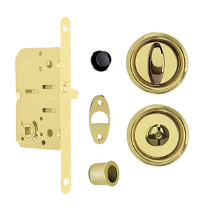 KIT DE PUERTA CORREDERA CON CERRADURA AGB Col. Cromo mate - Product Image 1