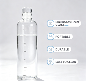 Mug de voyage en verre transparent 500 ml à paroi simple, anti-fuite, avec bouchon push-pull, portable et réutilisable pour les voyages, le camping et la randonnée - Product Image 2