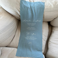 100% drapeau de menu de bar à franges imprimé en lin français biologique pour hôtels certifié OEKO-Tex pour le menu d'invitations de mariage