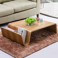 Table basse en bois massif de style nordique moderne minimaliste pour salon, table basse en bois réglable de style moyen