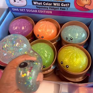 Glitter Dumpling Squishy 8.5cm Silicone <b>Fidget</b> Toy Cute Design Stress Relief Unisex - Product Image 4