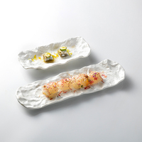 Assiette Artistique en Céramique Blanche, Vaisselle Haut de Gamme pour Restaurant, Porcelaine de Mariage, Plat de Dîner Irrégulier pour Fine Cuisine