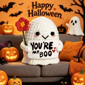 Bestseller Transfrontaliero, Top Seller di Amazon, Bambola Fantasma di Halloween Personalizzata Lavorata all'Uncinetto in Lana per Età 7-14, Confezionata in Rete - Product Image 4