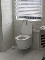 Toilette intelligente murale de luxe européenne à nettoyage automatique avec télécommande en céramique et chasse d'eau par siphon