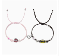 Bracelet magnétique en forme de cœur fait main, réglable, assorti pour les couples, avec breloque animale