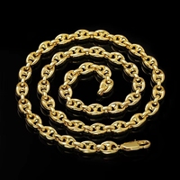 Bijoux de mode plaqués or 14K 18K, chaîne à maillons tendance, collier pour homme style hip hop, collier Rolo
