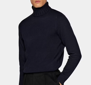<span class=keywords><strong>Pull</strong></span> en cachemire et laine pour <span class=keywords><strong>homme</strong></span>, épais, surdimensionné, hiver, haute qualité, <span class=keywords><strong>col</strong></span> <span class=keywords><strong>roulé</strong></span> mi-haut bleu marine, tricot torsadé, respirant, anti-plis, séchage rapide - Product Image 1