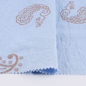 Tela con Patrón Paisley Bordado, Estilo Azul Claro, 87% Rayón, 13% Nailon, Aspecto de Lino, Tipo NR, Tejido Puff, Hecho en China - Product Image 2