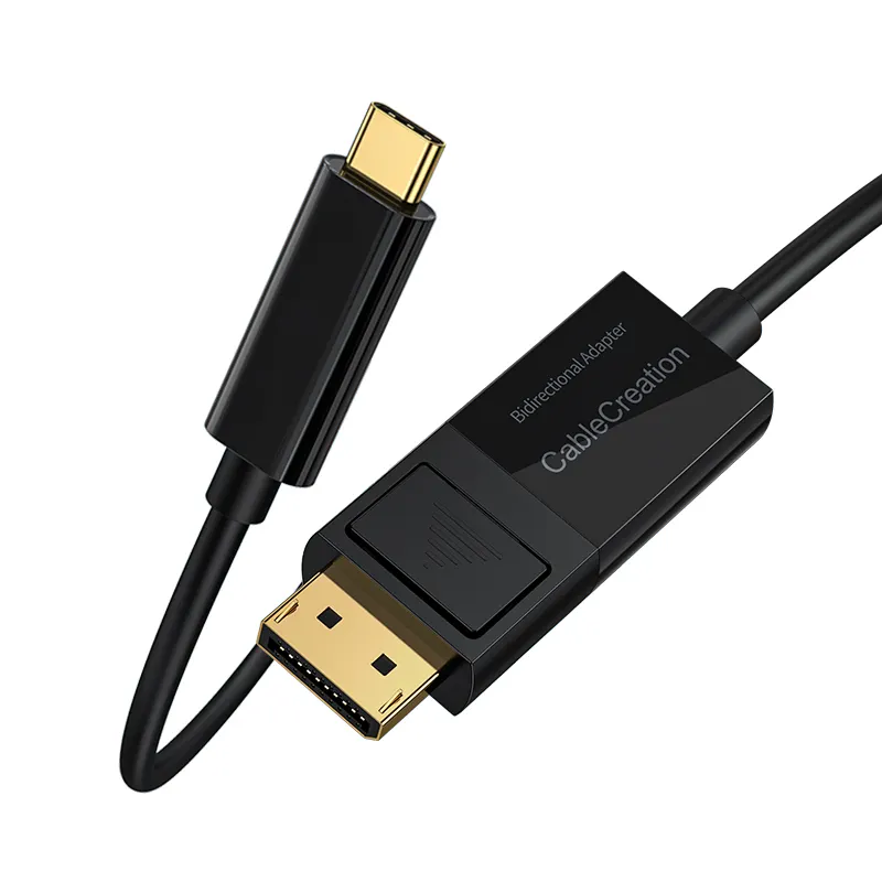 Kabel Display Dua Arah 8K, Kabel Port Ke USB C HDR 8K @ 60Hz 4K @ 144Hz Tipe C Ke Dp 1.8M