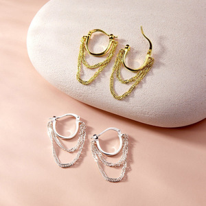 Orecchini Pendenti a Catena alla Moda per Donne, Gioielli Eleganti e Moderni per Uso Quotidiano - Product Image 3