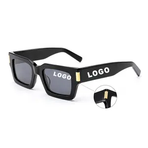High Quality Classic Polarized Acetate Sunglasses Mens Women Custom Logo Luxury Thick Square Frames Rectangle TAC Sun Glasses
