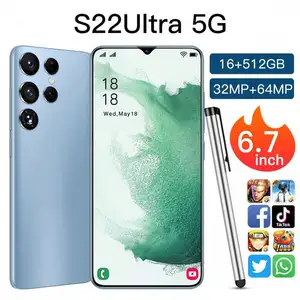 מקורי סמארטפון גלקסי S22 5G Smartphone 7.3 אינץ מלא מסך 16GB + 512GB אנדרואיד טלפונים ניידים עם פנים מזהה טלפון סלולרי