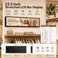 Écran LCD ultra-large de 23,3 pouces, affichage numérique avec WiFi, USB, RJ45 pour la publicité sur les rayons des supermarchés