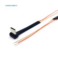 Type C 2Pin 4Pin 5Pin FPC Câble de nouilles à Angle droit USB C Plat PD Charge rapide pour moteur de connecteur de cavalier coréen