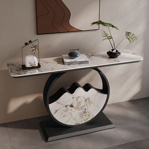 Mesa de entrada de losa de roca de lujo ligera, decoración de sala de estar gabinete de entrada Terraza Arte Terraza escénica de extremo ultra <span class=keywords><strong>estrecho</strong></span> - Product Image 4