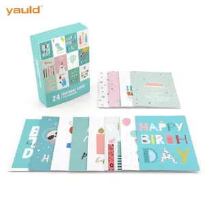 Оптовая продажа, индивидуальные печатные Роскошные пустые детские поздравительные открытки на день рождения с коробкой в ассортименте