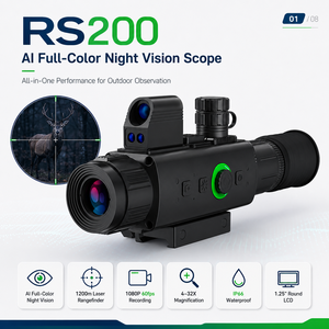 กล้องส่องกลางคืน AI Full Color ระยะ 1200 ม. พร้อม LRF 1200G ความละเอียด 1080P 60fps ซูม 4-32 เท่า มาตรฐาน IP66 สำหรับล่าสัตว์กลางแจ้ง รุ่น RS200 AI Full-Color Night Vision - Product Image 2