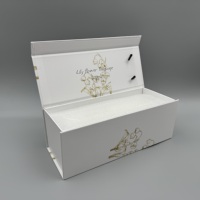 Boîte à vin pliable pour une bouteille, similaire à l'Icon Foldable, avec logo personnalisé, emballage cadeau en carton rigide avec fermeture magnétique et revêtement UV
