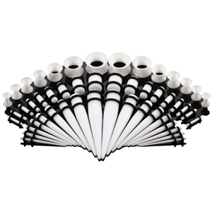 50 Pieces Ear Stretching Kit 14G-<strong>00G</strong> Acrylic Tapers <strong>Plugs</strong> + Silicone Tunnels Ear Gauges Expander Set Body Piercing Jewelry - Product Image 1