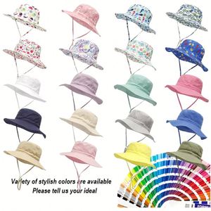 Chapeaux de pêcheur pour enfants avec cordon, personnalisables avec logo brodé, pour garçons et filles, été, plage - Product Image 2