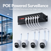 Switch POE Compacto de 4 Puertos y 100Mbps, Fácil Instalación, Plug and Play, Alimentación por Ethernet para Redes Inalámbricas Domésticas