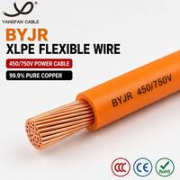 Fil flexible isolé XLPE BYJR 450/750V, cuivre toronné, résistant à la chaleur 90°C, ignifuge, pour applications de construction et appareils électroménagers