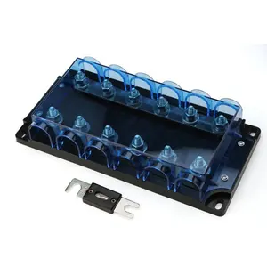 6 Way Circuit ANL Bolt on Fuse Block BANL-B6 BANL-C6 Power Distribution with PC Waterproof Cover for Marine RV Camper Boat Car