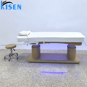 Table de massage électrique Kisen avec éclairage, lit de spa facial chauffant en bois, lit de massage pour salon de beauté, lit médical - Product Image 5