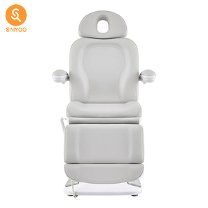 Silla Ajustable Gris Claro Premium con Control de Pie para Salón de Belleza - Product Image 2